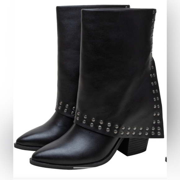 NIB Studded  Black Ankle Boots - Picture 2 of 6